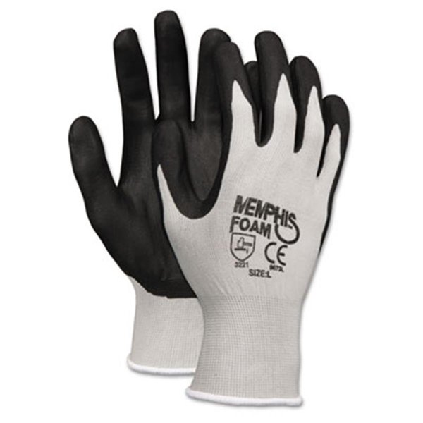 Crews Economy Foam Nitrile Gloves Large Gray/Black Dozen CR30612